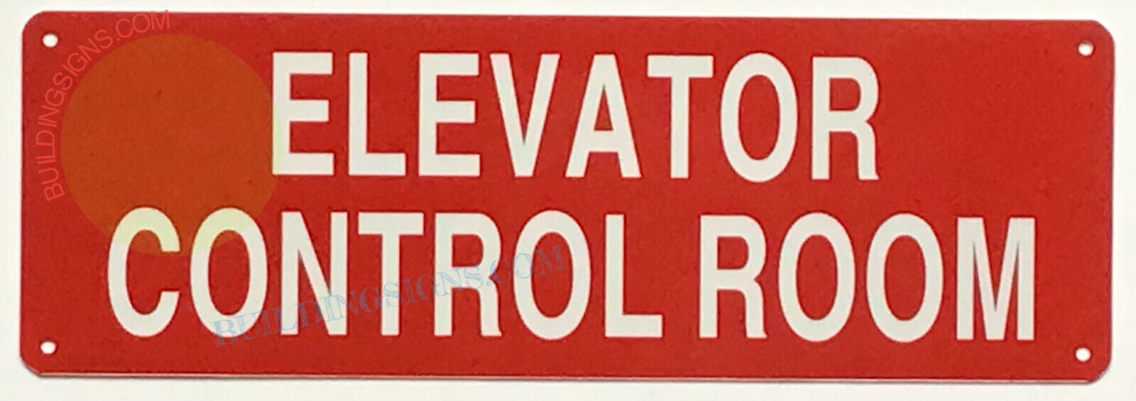 ELEVATOR CONTROL ROOM SIGN(4x12,RED,ALUMINUM) ref19722