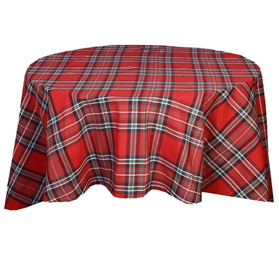 Christmas Tartan Plaid Tablecloth Red Green White St Nicholas Square (70 Round)