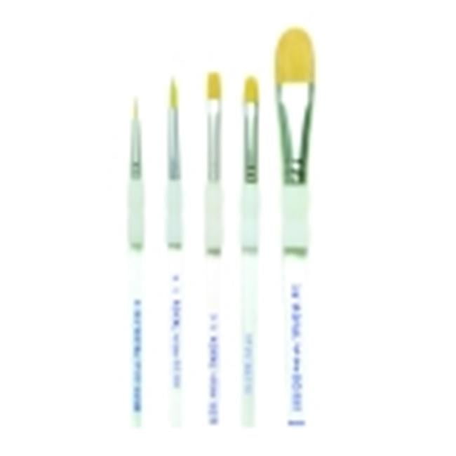 Assorted Size Royal Brush Soft Grip Round Golden Taklon Fiber Paint Brush Set Set of 5