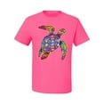 thumbnail image 2 of Wild Bobby, Colorful Rainbow Sea Turtle Animal Lover Men's Graphic T-Shirt, Neon Pink, 3XL, 2 of 3