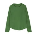 thumbnail image 4 of Atogsazn Children's Girls Knit Pullover Sweater Kids Casual Long Sleeve Shirt Fashion Lightweight Tops Clothes 06-Green 7-8 Years, 4 of 8