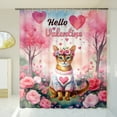 thumbnail image 3 of Hello Valentine’s Day Abyssinian Flower Crown Romantic Pink Floral Shower Curtain Cat Lover Kitten Owner Gifts Waterproof Bathroom Bathtub Curtain - 00031, 3 of 5