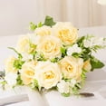 thumbnail image 5 of suxuMhao Artificial Flowers, 1 Piece Combination Fake Flowers (30×18cm, Light Yellow) - Ideal Plastic Flowers/Fake Flowers for Outdoors & Indoors, Perfect for Wedding, Photography, Home Decoration​, 5 of 5