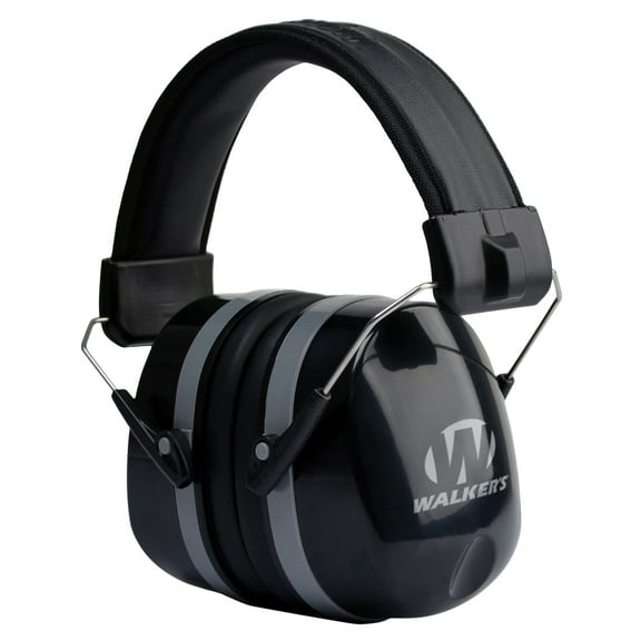 WALKER'S Premium Passive Folding Lightweight 32dB NRR Noise-Blocking Hunting Gun Range Shooting Hearing Protection Muff w/ Padded Headband & PVC Earpads