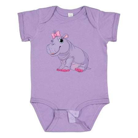 

Inktastic Cute Purple Hippo Gift Baby Girl Bodysuit