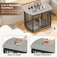 thumbnail image 4 of 31.5" Furniture Style Dog Crate for Small and Medium Dogs, Wooden Cage Indoor Kennel Furniture, Modern Dog Crate End Table with Double-Doors, Gray, 4 of 8
