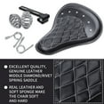 thumbnail image 4 of Motorcycle Solo Driver Seat Single Spring Cushion Black Rhombus with Seatbase Plate Mounting Bracket Compatible with Harley Honda Yamaha Bobber Chopper, 4 of 6