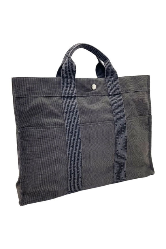 Pre-Owned Hermes Tote Bag Air Line MM Nylon Canvas Grey HERMES Men's Women's Unisex... (Good)