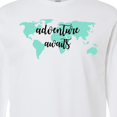 thumbnail image 4 of Inktastic Adventure Awaits Teal World Map Long Sleeve T-Shirt, 4 of 5