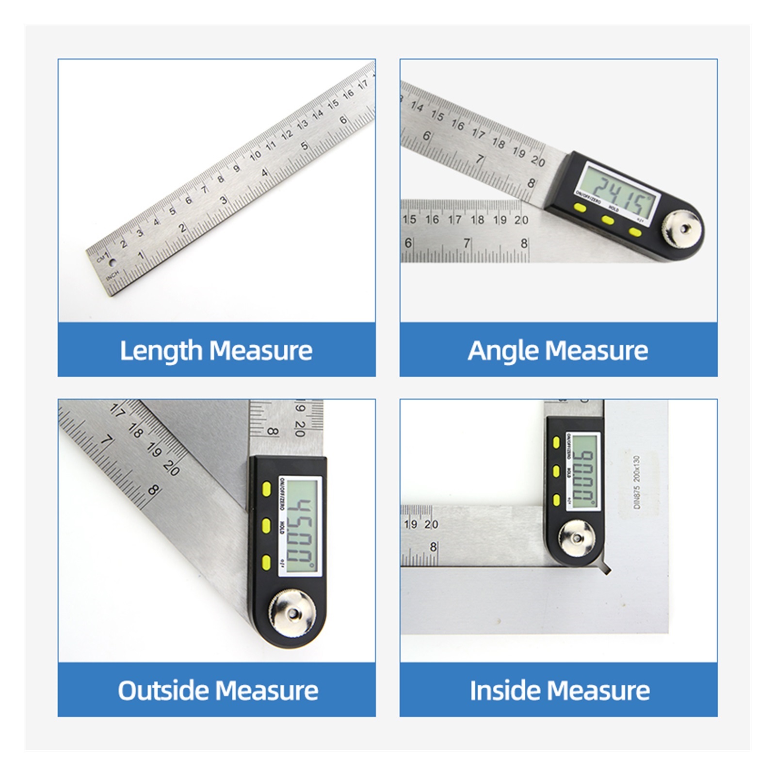 Digital Protractor Goniometer Electronic Carpenter Tools Goniometro Angle Finder Multi Angle Measuring Ruler Digital Angle Meter ,for Accurate Evaluation