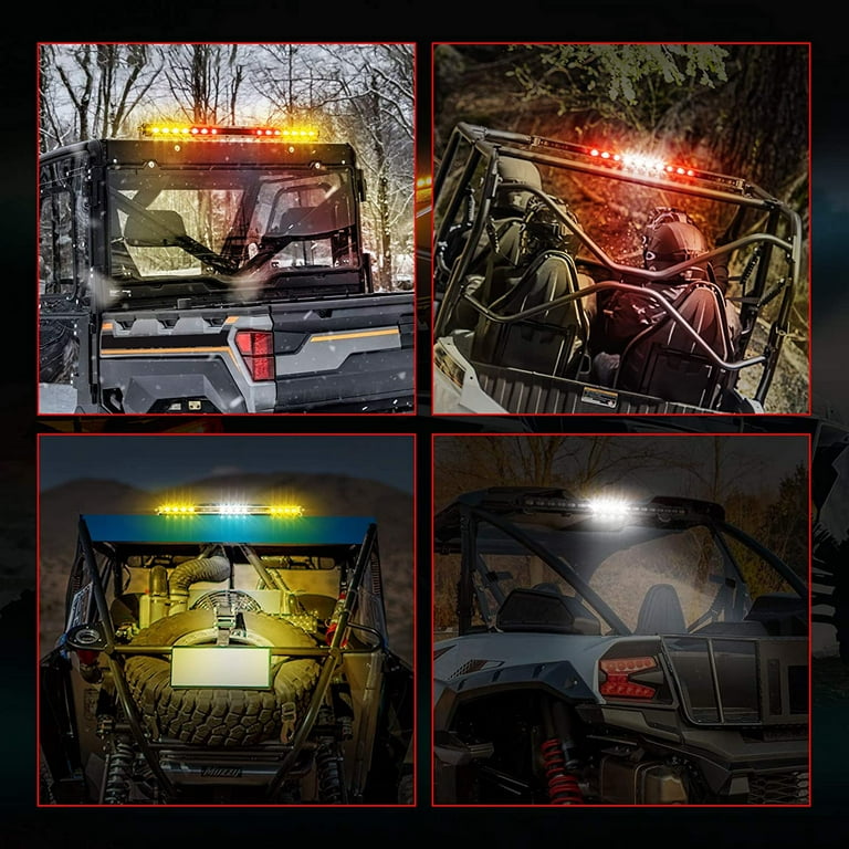 Lupar 25 LED Chase Light Bar w/ 1.65''-2'' Roll Cage Bracket, Heavy-Duty  Offroad Rear Strobe Lightbar w/Brake/Turn Signal/Running Lights for UTV