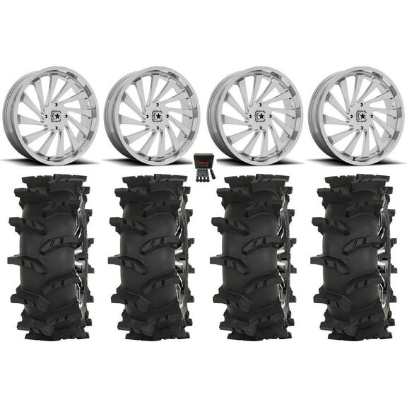 MSA Blade 20" Wheels Chrome 35" Outlaw Max Tires Kawasaki Teryx Mule