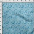 thumbnail image 4 of oneOone Cotton Poplin Twill Turquoise Blue Fabric Geometric Line Art Circle Fabric For Sewing Printed Craft Fabric By The Yard 56 Inch Wide, 4 of 4