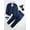 Royal Blue, variant on Boys Satin Modern Geometric Jacquard Woven 3-Piece Suit Set with Bow Tie - Black, 5-6Y