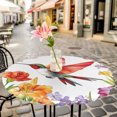 thumbnail image 6 of Spring Floral Round Tablecloth for 45-54 Inch Tables,Fitted Table Cover with Elastic Edge,Pastoral Summer Botanical Flowers Birds Waterproof Outdoor Table Cloth Protector for Patio Garden Dinner, 6 of 9
