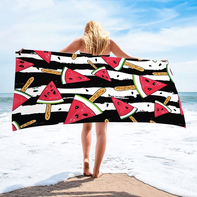 Fiudx Toalla de Playa de Microfibra, Ligera y Resistente a La Arena, de Secado Rápido para Piscina y Playa, Suave y Absorbente, Ideal para Viajes, Manta Multiusos para Camping y Senderismo, 76 X 152