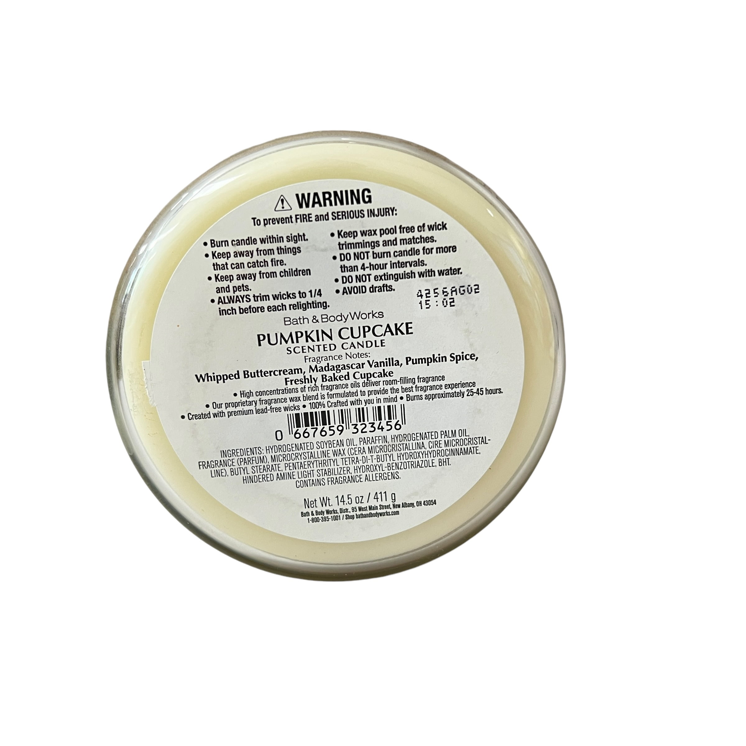 Bath & Body Works Pumpkin Cupcake Scented 3 Wick Candle 14.5 oz