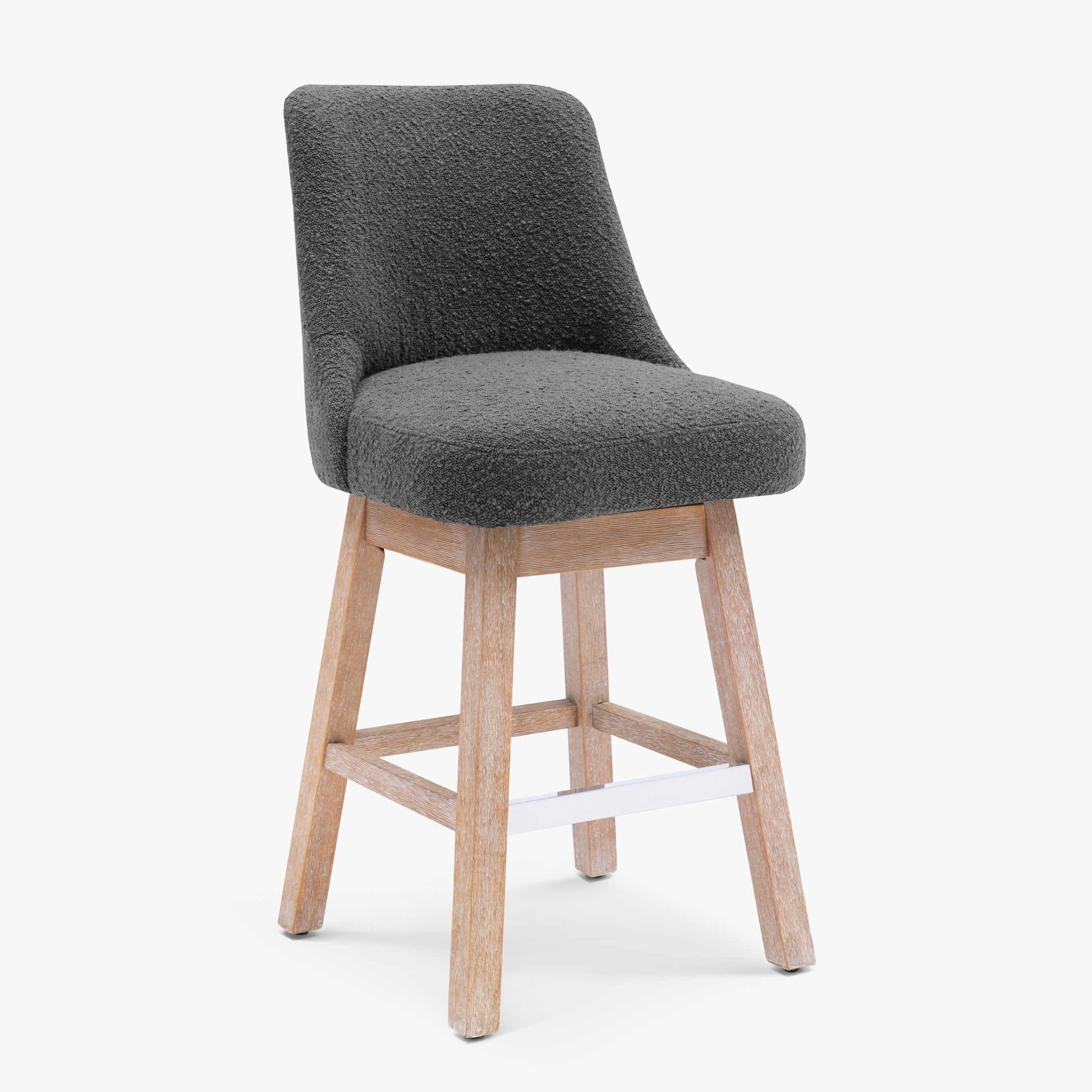 WestinTrends Genevieve 26" Upholstered Swivel Counter Height Bar Stool , Antique Oak/Gray