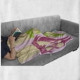 thumbnail image 6 of Ballet Soft Flannel Fleece Blanket, Pointe Shoes Ballerina Woman Feet Classic Slippers View on Floral Leaves Background, Cozy Plush for Indoor and Outdoor Use, 50" x 70", Multicolor, by Ambesonne, 6 of 6
