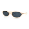 thumbnail image 4 of Womens Micro Oval Snug Dad Fashion Thin Plastic Sunglasses Peach - Black, 4 of 8