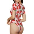 thumbnail image 2 of Kdxio Strawberries for Women's Short-Sleeved Onesie Stylish Round Neck Pajamas Bodysuit Jumpsuit Nightwear-Medium, 2 of 7