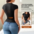 thumbnail image 7 of Athlemo Women's T-Shirts Round Neck Short-Sleeve Casual Tees Tops Undershirt 2 Pack, 7 of 7