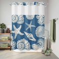 thumbnail image 6 of No Hook Shower Curtain, Lake Blue Starfish Coastal Shower Curtains for Bathroom with See Through Top Window, Shell Summer Beach Nautical Waterproof & Washable Bath Curtain 60"x72", 6 of 9
