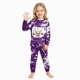 thumbnail image 4 of TOWED22 2 Piece Boys Girl Halloween Pajamas Kids Pumpkin Head Glow Print Long Sleeve Top and Pants Pajamas Pjs Sleepwear Set for Toddler Little Boys(Purple,7Y), 4 of 8