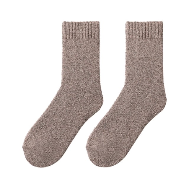 Minnieouse 1 par de calcetines de tubo medio para mujer, cálidos, cómodos, suaves, para deportes de oficina, medias largas térmicas para mujer Medias Caqui