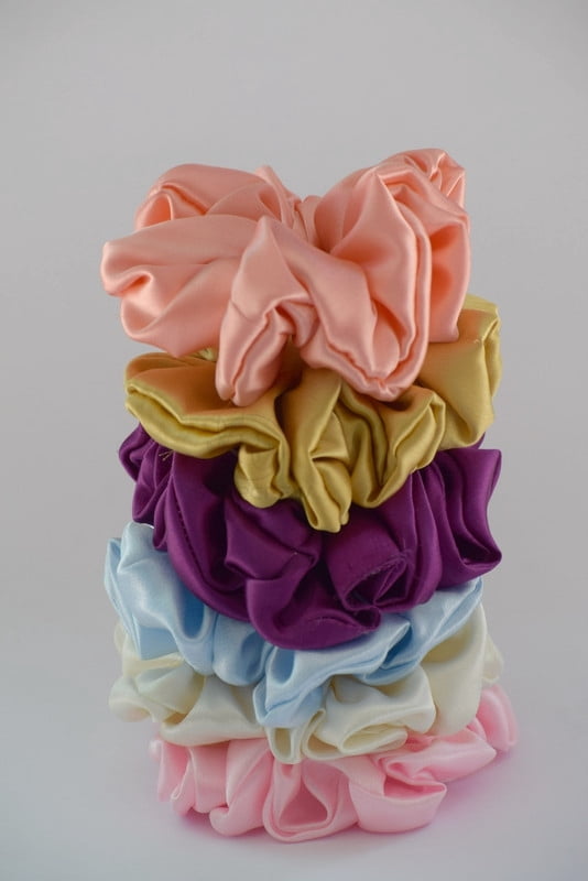 SHOPCREW 12 Pcs Soft Silk Satin Hair Scrunchies for Women and Girls Ponytail Holder Thick Hair Bands Ties Accessories 4.5 Inches