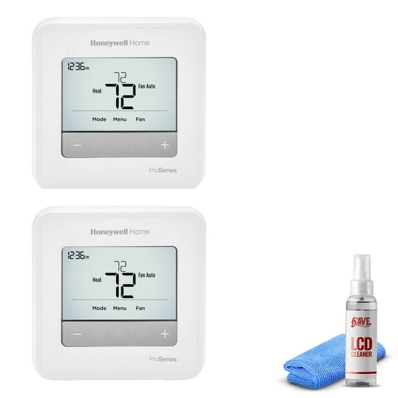 2-Pack Honeywell T4 Pro Series Programmable Thermostat TH4110U2005 + LCD Cleaner