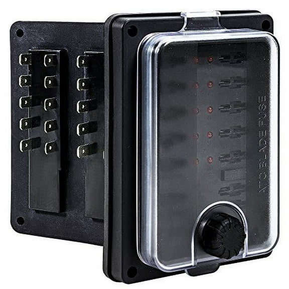 Waterproof Blade Fuse Box - IP56 LED Indicator for Blown Fuse Protection Cover 250 Amp - Fuse Block for Automotive/Marine Boats