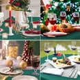 thumbnail image 4 of Wipe Clean Tablecloth, Rectangle Striped Jacquard Waterproof Table Cloth Dining Table Cover, 4 of 7