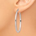 thumbnail image 3 of 14k White Gold Polished Hoop Earring 14k White Gold Earrings, 3 of 4