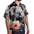 thumbnail image 2 of Koala Men's Short Sleeve Beach Shirts, Casual Button Down Poplin Printed Summer Tops - Unisex, 2 of 6