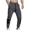 thumbnail image 4 of COSFO Full Men's Sweatpants for Men Gray Joggers Taper Athleisure Elastic Waist Drawstring Colorblock Pants for Men, 4 of 7