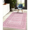 thumbnail image 4 of Leaves Decorative Rug, Warm Colored Botanical Design of Delicate Branches and Rectangular Frames, Quality Carpet for Bedroom Dorm and Living Room, 6 Sizes, Magenta Lilac Rose, by Ambesonne, 4 of 4