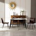 thumbnail image 6 of Duhome Dining Chairs Set of 4 Faux Leather Chairs with Black Metal Legs, Dark Brown, 6 of 9