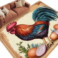 thumbnail image 2 of 5'x8' Area Rugs, Retro Rooster Indoor Outdoor Area Rug for Living Room Bedroom, Farmhouse Vintage Summer Botanical Washable Bathroom Rugs Kitchen Floor Carpet Mats Home Decor Aesthetic, 2 of 8
