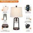 thumbnail image 3 of Tnuyoah 23'' Modern Table Lamp Set of 2 - Farmhouse Touch Candle Warmer Lamp with 3-Way Dimmable, Home Decor for Scented Jar, Bedside Lamp with Linen Shade for Living Room Bedroom, Black, 3 of 9