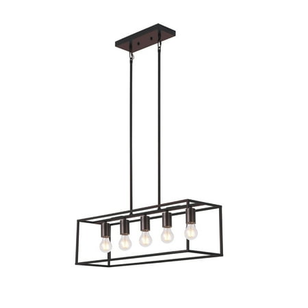 

CHLOE Lighting IRONCLAD Industrial 5 Light Oil Rubbed Bronze Island Pendant 33 Wide