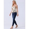 thumbnail image 4 of DARING DIVA Women's Floral Sleeveless Tie Waist Peplum Tank Top S White Green, 4 of 6