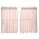 thumbnail image 5 of Cortina de café de encaje, cenefa transparente para ventana, cortina de cocina con girasoles bordados Rosa-2 niveles-74x61cm, 5 of 9