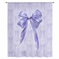 thumbnail image 2 of Purple Bow Sheer Curtains 45 Inches Long, Cute Bowknot Simple Pure Color Light Filering Curtains, Breathable Simi Curtain Privacy Drapes for Kitchen Bathroom Lightweight Small Window Treatment, 2 of 9