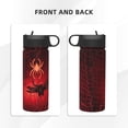thumbnail image 3 of Honeii Black Spider Web With Spiders Print 18 oz Insulated Water Bottle with Straw Lid, Stainless Steel Sports Water Bottles, Double Walled Vacuum, Leak Proof, 3 of 8