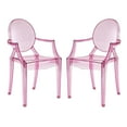 thumbnail image 1 of Modway Casper Modern Acrylic Stacking, Two Dining Armchairs, Pink, 1 of 3