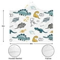 thumbnail image 3 of Wearable Blanket,Colorful Dinosaurs Eggs Leaves Pattern Hooded Wearable Flannel Blanket for Adults & Teens with Buckle,Winter Poncho Shawl Wrap Cape,50"x60", 3 of 5