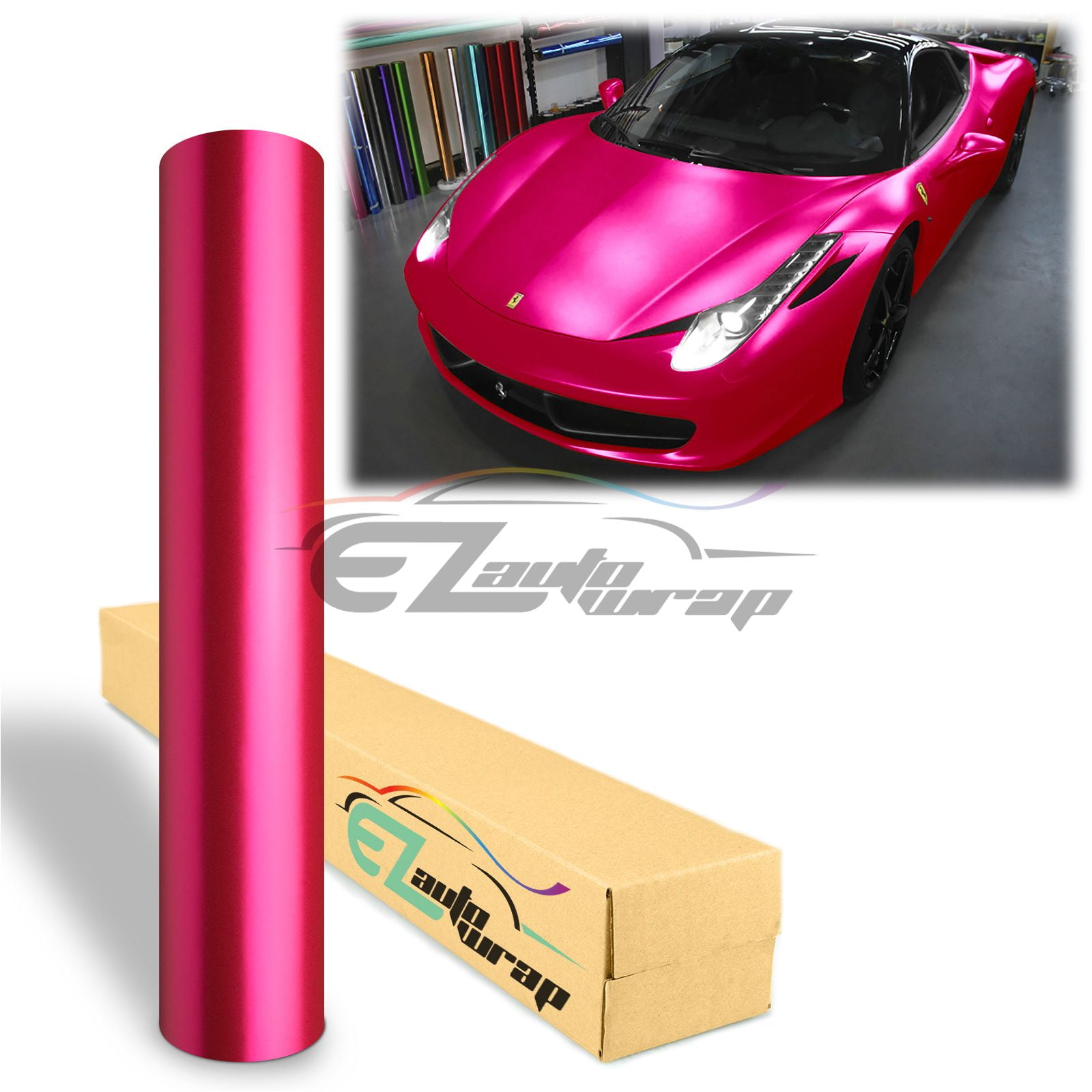 EZAUTOWRAP Anodized Chrome Pink Car Vinyl Wrap Sticker Decal Matte Metallic  Bubble Free Air Release Technology 