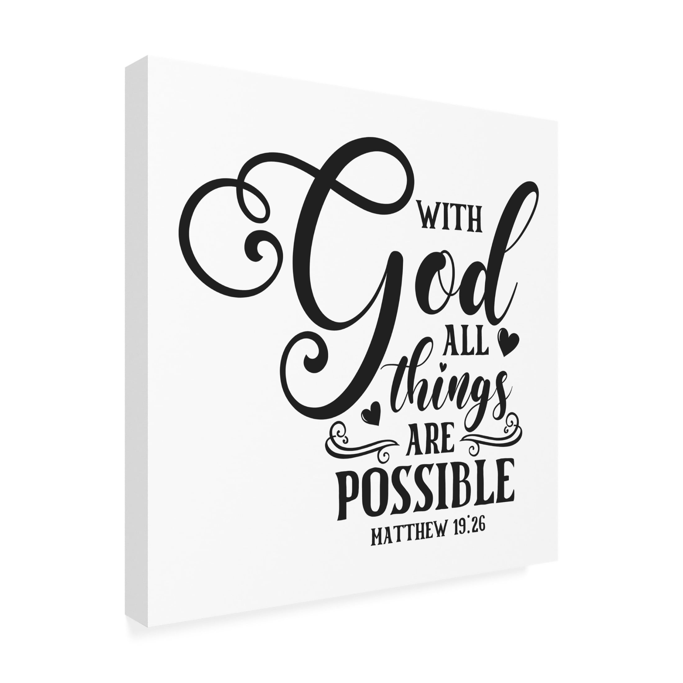 Canvas Wall Art - Jean Plout 'Christian Typography B' Wall Art for Living Room, Bedroom, or Office Décor by Trademark Fine Art - 18 x 18 Inches