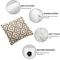 thumbnail image 4 of JRXY  Decorative Throw Pillow Covers Set of 2 Geometric Design Cushion Cover for Couch Sofa Living Room,Golden Brown White, 4 of 6